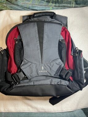 Lincoln Men's Gray and Red Travel/Work Backpack